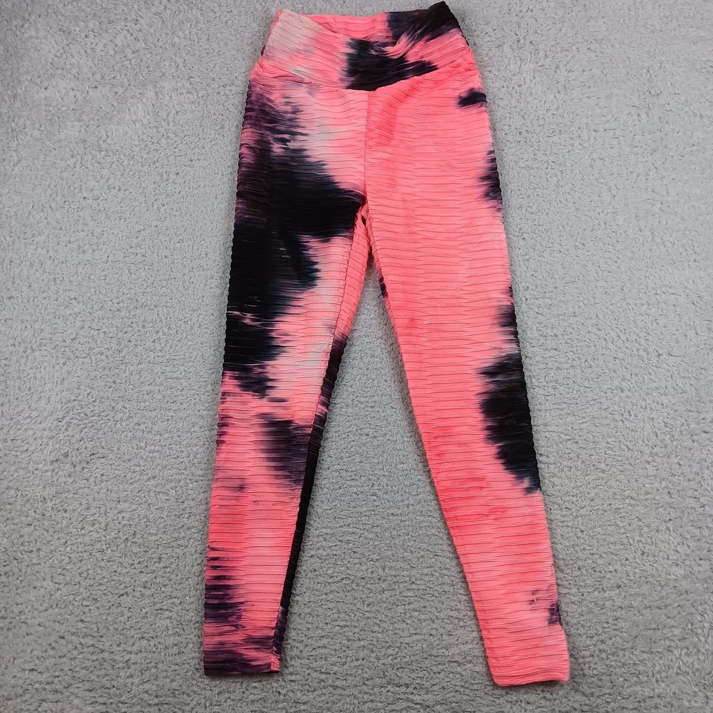 Fit In Legging S Pink Black Tie Dye Scrunch Butt Honeycomb LPG6783